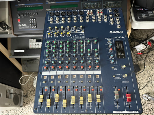Yamaha MG124C analogue mixing desk with 12 channels