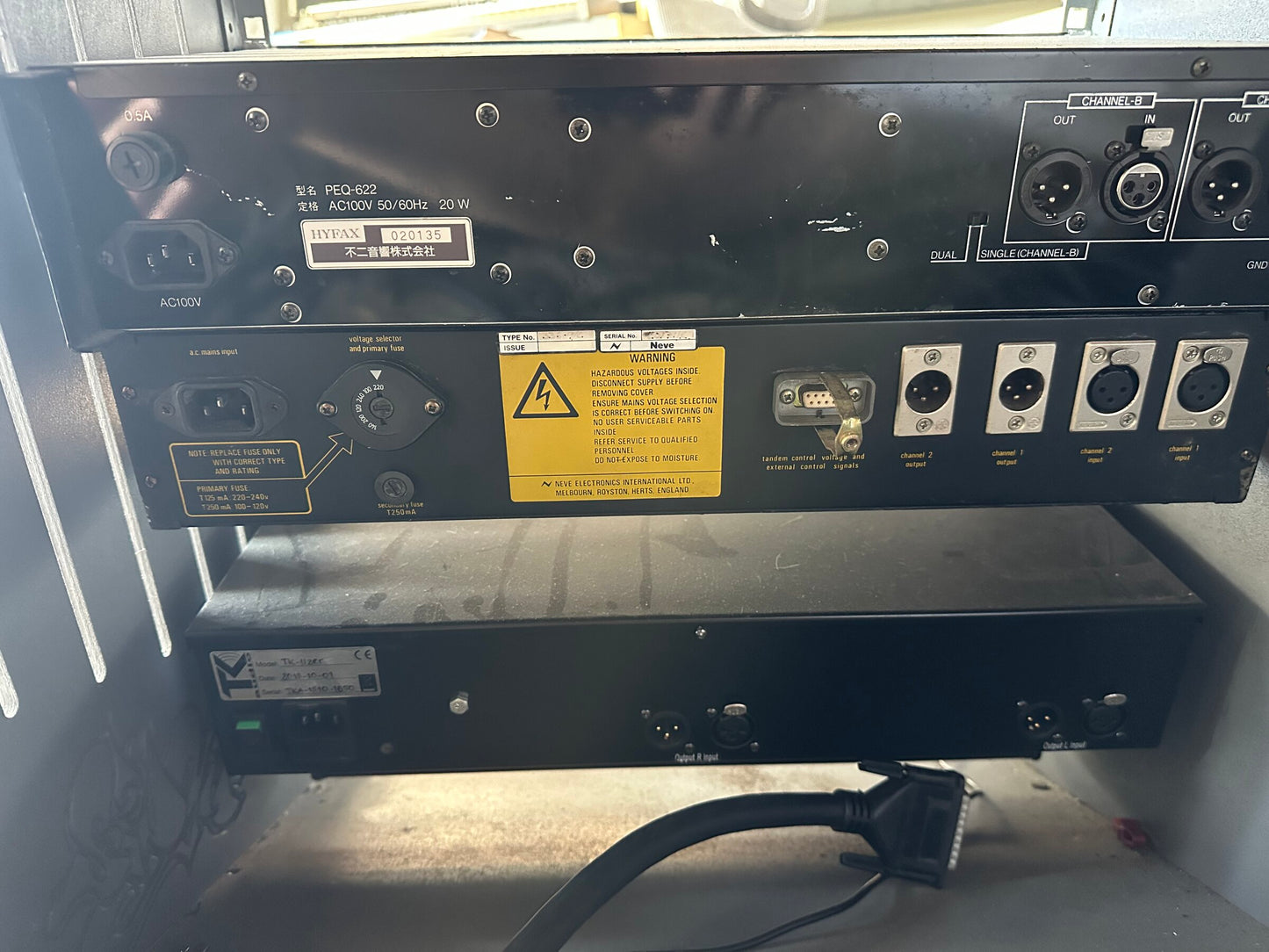 Neve 33609/C rear panel and connectors