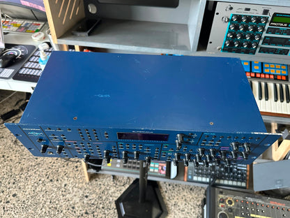 Novation Supernova rack synth, top panel showing cosmetic wear